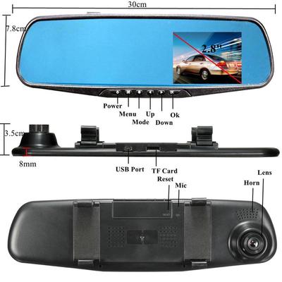 Rearview Mirror Tachograph No Need To Install Front and Rear 1080P Lens HD Night Vision Reversing Image In One Machine