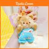 Fuzzy Soft And Cream Bear Plush Keyring With Cute Outfit Ideal For Key Decoration