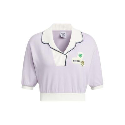 Originals Color Block Casual Outdoor Sports Polo Shirt Women Tops Purple IW6301