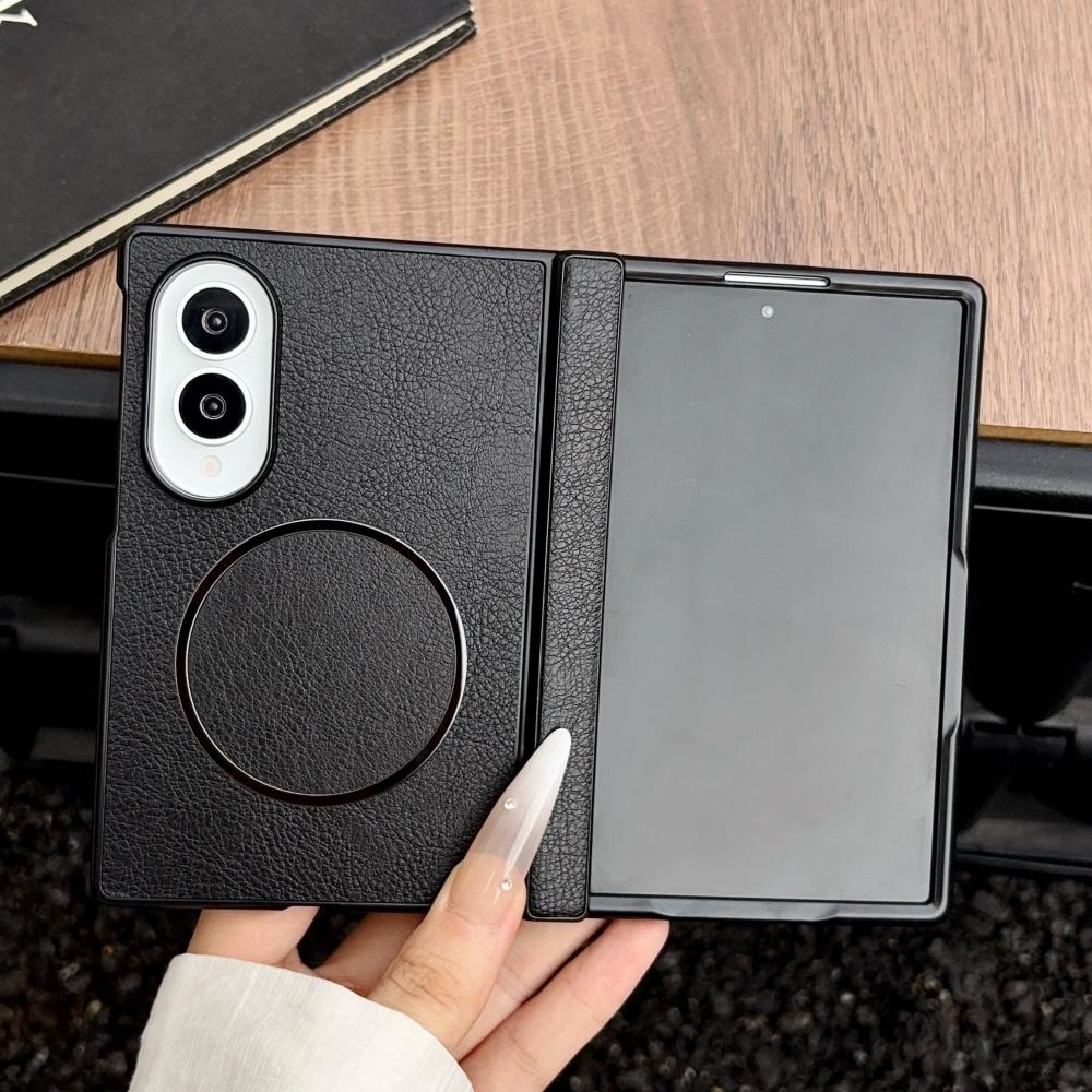 For Magsafe Leather Pattern Hinge Protect Case for Samsung Galaxy Z Fold 8 Ultra Fold 8 7 6 5 Soft Shockproof Magnetic Cover