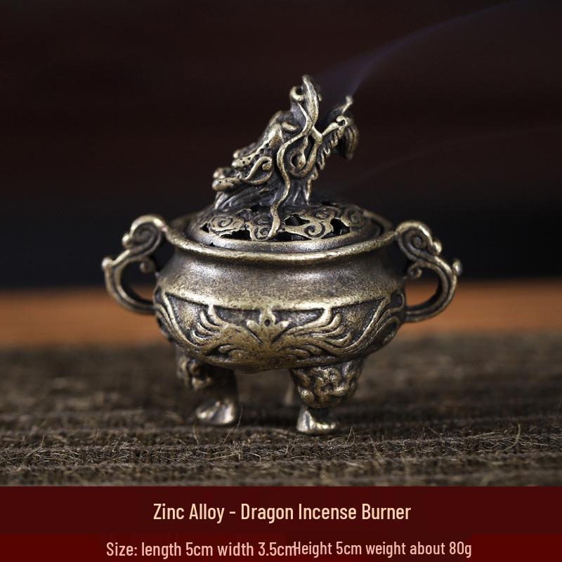 Auspicious Cloud Mini Copper Incense Burner for Indoor Aromatherapy