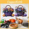 Halloween Pumpkin Flowers Fruit Basket Theme Wall Art Pvc Decal For Home Office And Guest Room Decor