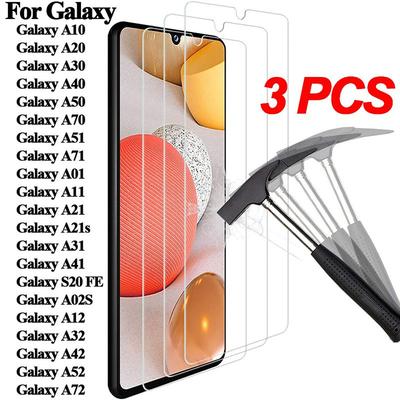 3PCS Für Samsung Galaxy A42 Glas Telefon Bildschirm Film Schutz Gehärtetes Glas Für Samsung A20 A30 A40 A50 A70 a31 A51 A71 A02S A12 A32 A52 A72