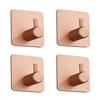 4Pcs Bathroom Towel Hook Multipurpose Sticky Wall Hooks Wall Mounted Coat Rack Robe Clothes Hook for Bath Kitchen