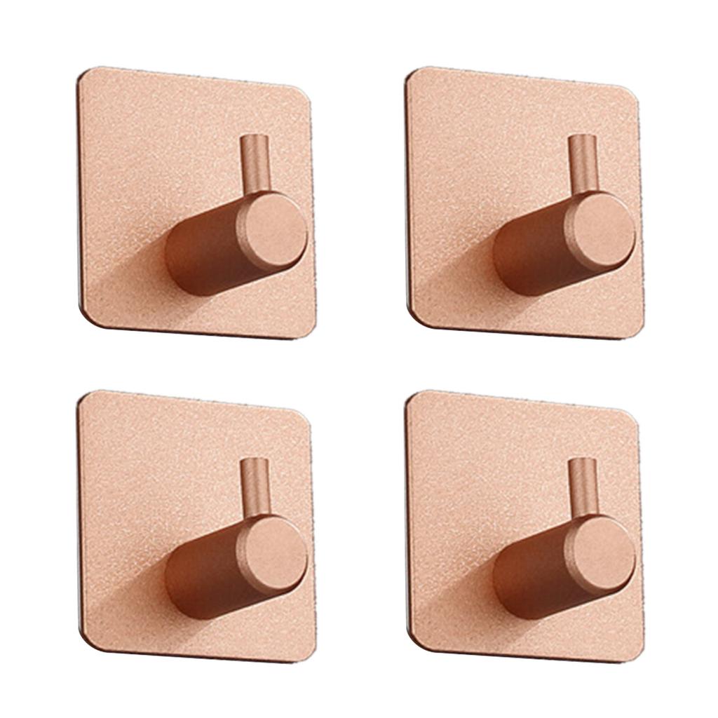 4Pcs Bathroom Towel Hook Multipurpose Sticky Wall Hooks Wall Mounted Coat Rack Robe Clothes Hook for Bath Kitchen