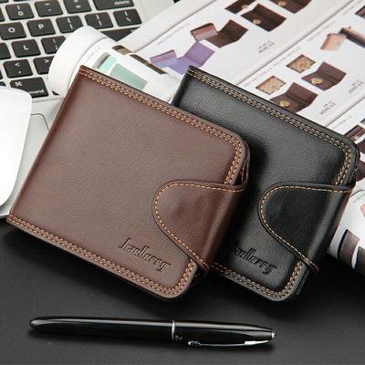 Pánská vintage krátká peněženka Hasp Style PU kožené pouzdro na karty Business Peněženky