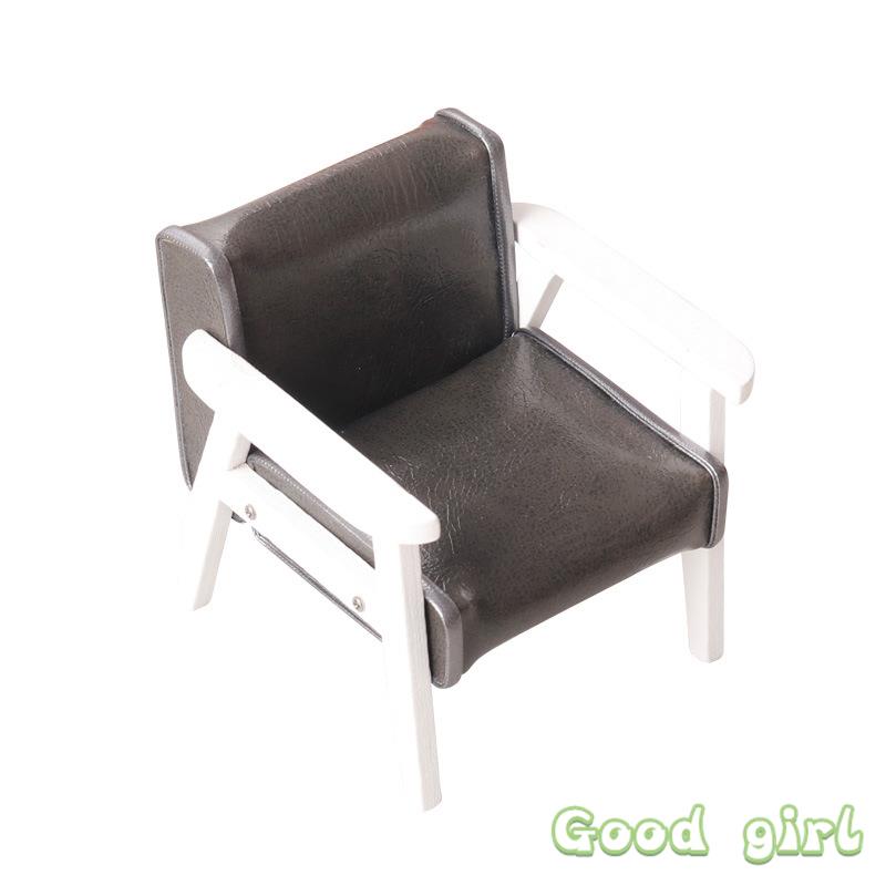 1/12 Dollhouse Miniature Furniture Leather Sofa Single/Double Chair Model Doll Home Living Room Decor Accessor Children Toy Gift