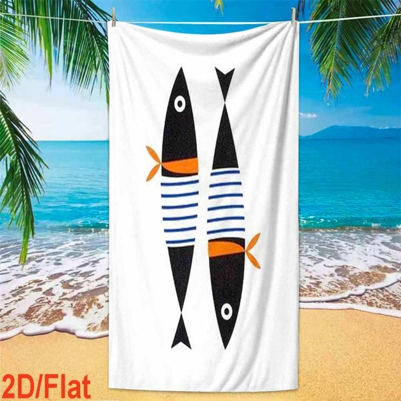 Black White Vertical Stripe Bird Of Paradise Monstera Leaf Tropical Beach Towel Quick Dry Lightweight Towel For Pool Outdoor