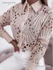 2026 Women's Lace Hollow Long Sleeve Shirt - Versatile Spring/Autumn Fashion