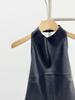 Niche Off-Shoulder Halter Leather Vest - Women's Summer Backless Top