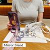Mirror Stand Silk Strap Case For OPPO Realme 14 Pro Plus Reno 13F 13 12 12F 11 C63 C61 Clear Crossbody Neck Lanyard Soft Cover