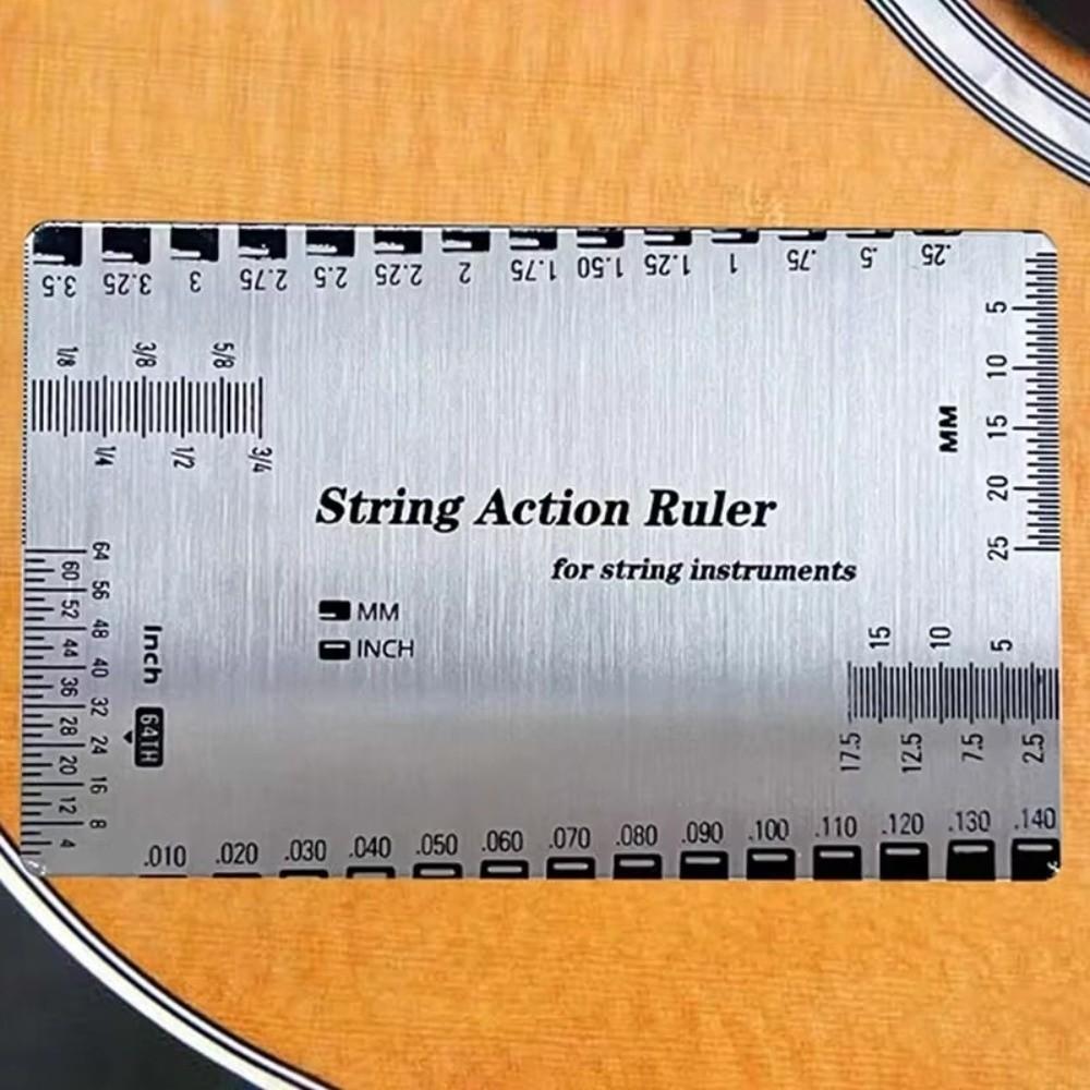 1PC String Action Gauge Stainless Steel Guitar Repair Tool Durable String Ruler For Luthiers