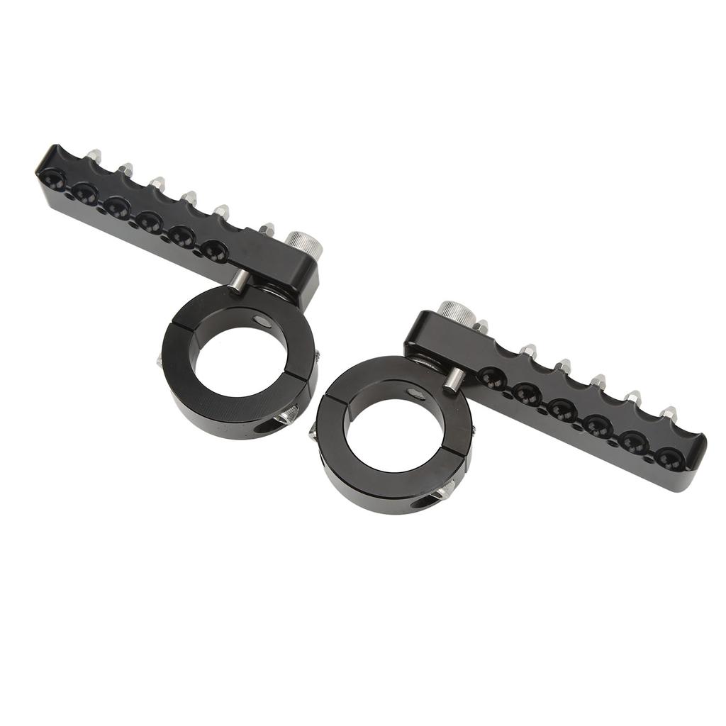 Adjustable Highway Foot Pegs CNC Aluminum Footrests with Stainless Steel Teeth Clamps for Motorcycle