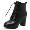 White Silver Women's Ankle Boots Autumn Winter Short Boot Shoes Black Lace-up Block High Heels Party Footwear Large Size 45 50