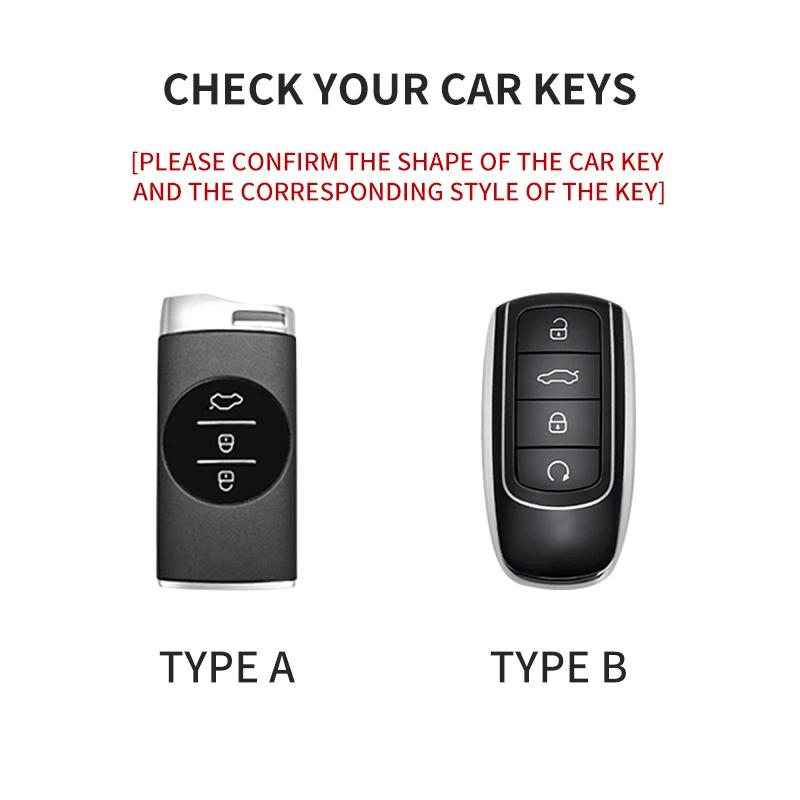 Suede Car Key Case Protector Cover Remote Fob Holder Keychain for Chery Tiggo 8 Arrizo 5 7 Pro EQ7 5x 3x Tiggo 7 Gx Pro 2020