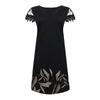 Ladies Casual Positioning Print V-Neck Lace Panel Short Sleeve Dress