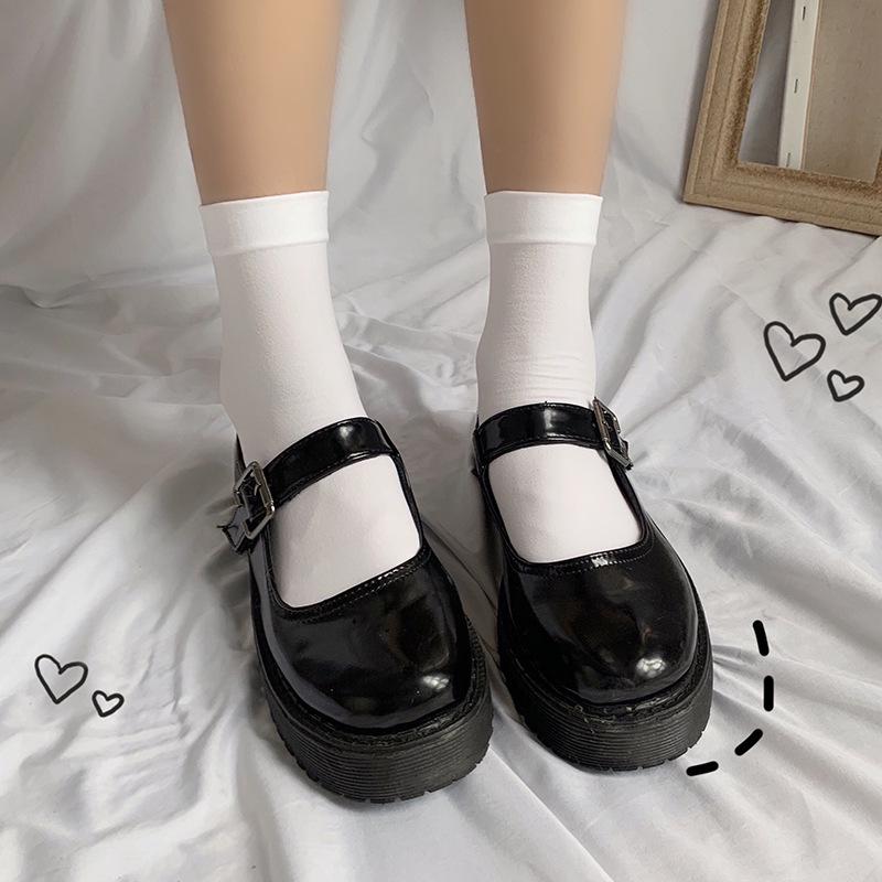 Velvet Calf Socks: Spring/Summer Breathable Over-the-Knee White JK School Style
