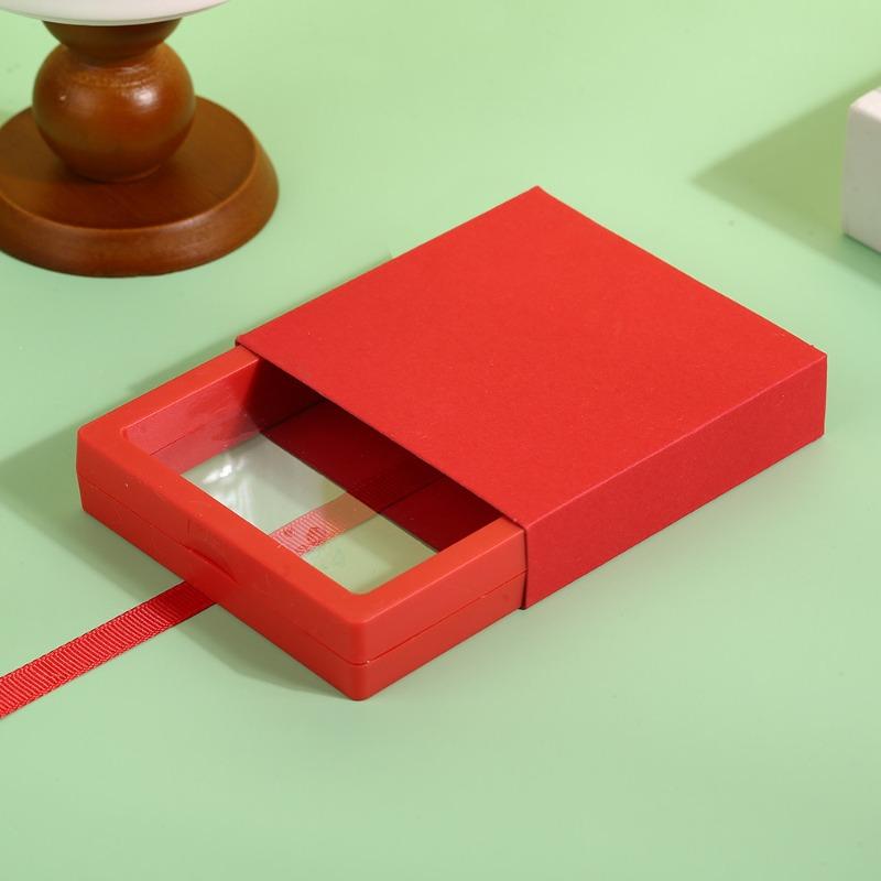 Necklace Ring Earing Bracelet StorageOrganizer Display Stand Solid Color Paper Gift Boxes Macaron Colored Packaging Gift Box PE Film Suspension Box