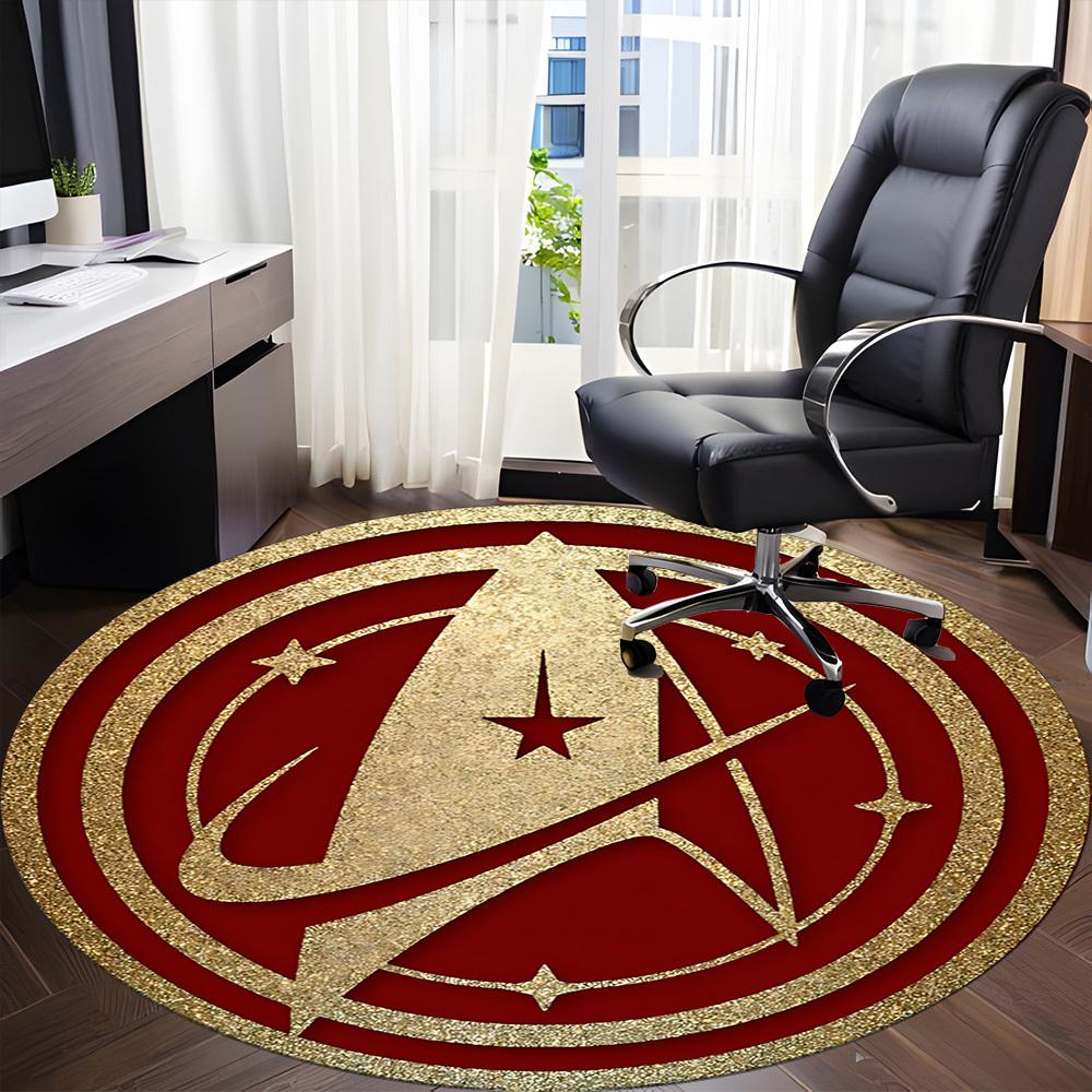 1pcStar Trek Office Round Area Rug, Indoor Mat Suitable For Office, Bedroom Living Room Home Decor, Room Deco,  Offic a0928127