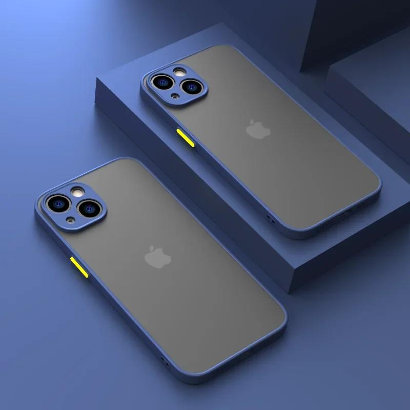 Shockproof Thin Matte Case For For Iphone 1 16 13 12 11 14 Pro Max Plus Mini XR XS X Silicone Bumper Clear Hard Cover Capa funda
