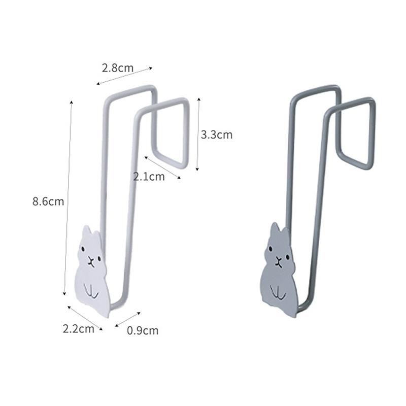 Haczyk na drzwi szafki w kształcie królika Żelazny stojak do przechowywania na drzwiach szafki Uchwyt na worek na śmieci bez wiercenia Wieszak na przybory kuchenne