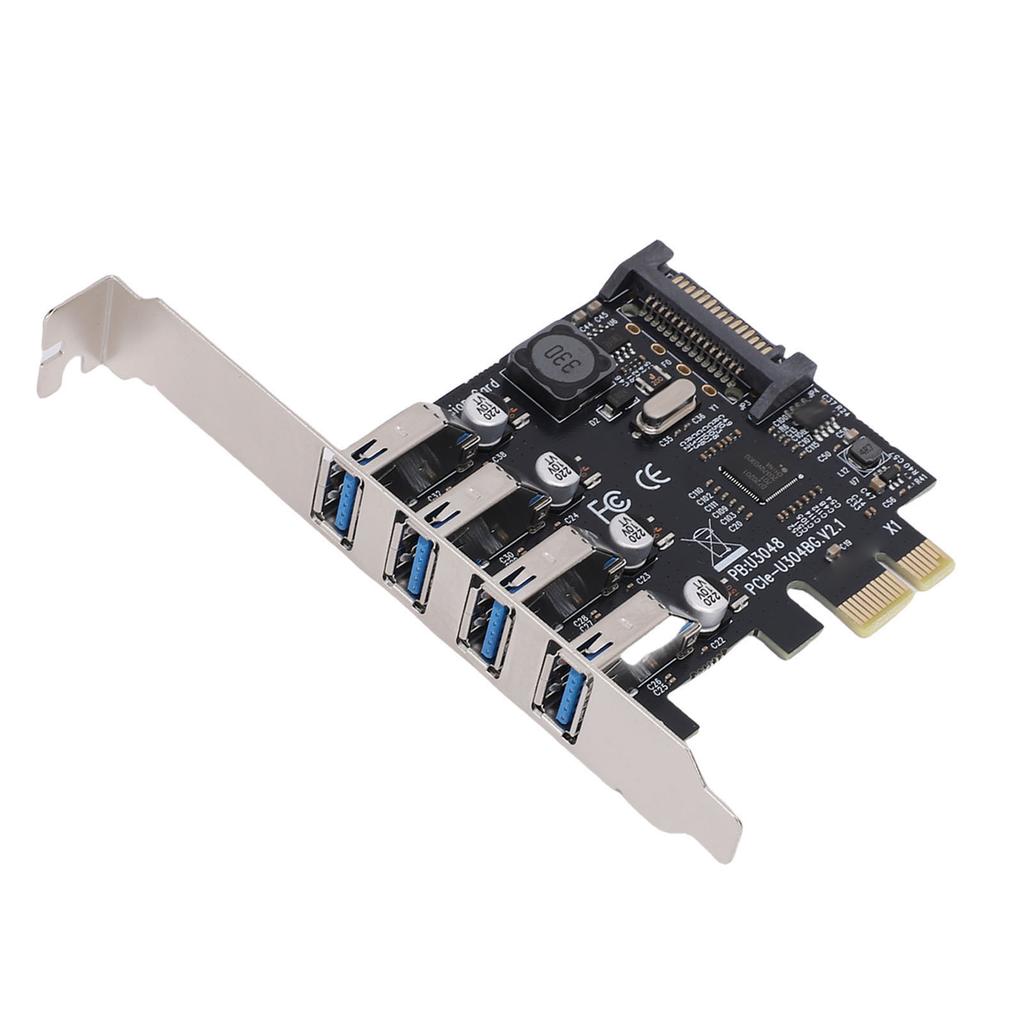 PCI E USB3.0 Expansion Card Support for Windows 11 10 8 X 7 Vista XP Desktop PC 5Gbps Superspeed 4 Ports Self Powered