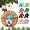 Dwarf Wooden Sign with Magnetic Removable Hats DIY Gnome Door Sign Decor Multi-Purpose for Front Doors Porches Wall Decor