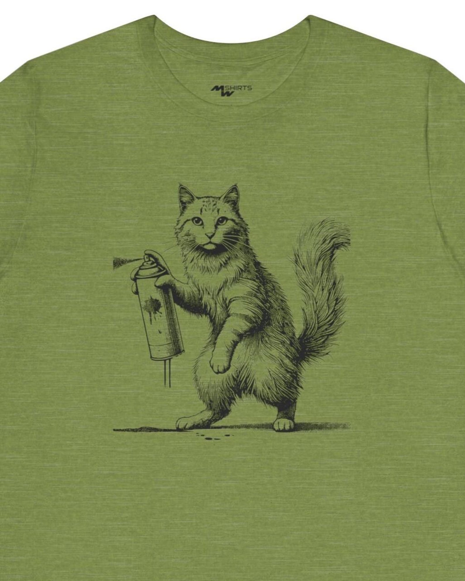 Graffiti Cat T-Shirt - Copper Engraving Vintage Style Street art Lover Gift 2XL