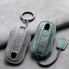 Leather Car Key Cover Case Shell for Porsche Panamera Carman Macann Bobst Cayenne 911 970 981 991 996 Keychain Key Accessories