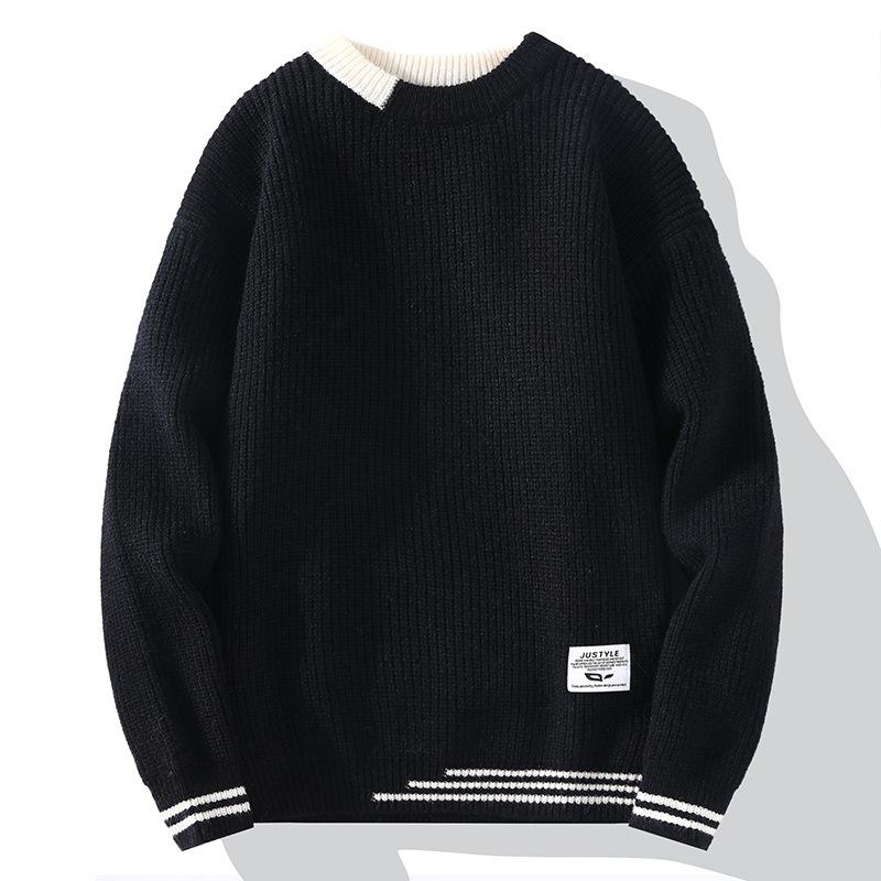 Herren Herbst/Winter Pullover - Lockerer Rundhals Mode Lässig Strickoberteil Bequem Warm Bequemer Strickpullover