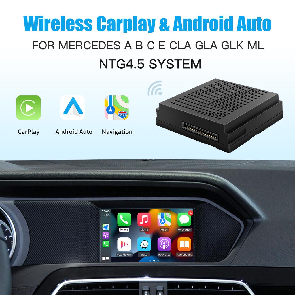 Wireless Carplay Android Auto For M-ercedes Ben-z A B C E CLA GLA GLK ML NTG4.5 System Becker Interface Module Navigation