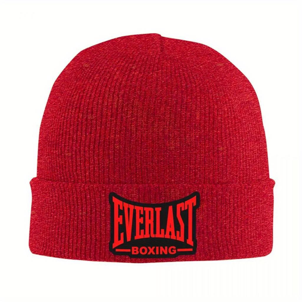 Everlasts Boxerské čepice s logem Pletená čepice Muži Ženy Cool Teplé kulichy Podzimní Posilovna Grafická čepice
