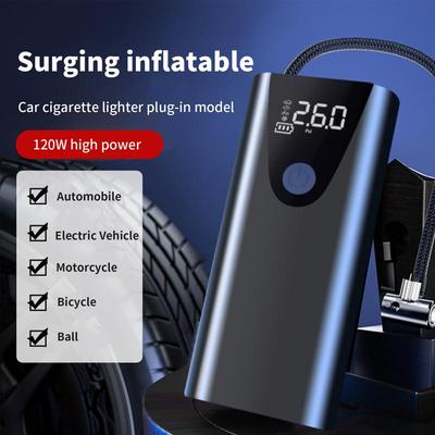 120W Car Air Pump 12V Portable Wireless Air Compressor With LCD Digital Display Auto Tire Inflator Pump Electric Tire Inflator