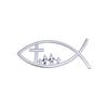 Christian Cross Fish Emblem Sticker 3D Car Jesus Fish Decal Sticker for Car Window Bumper Automotive Jesus Fish Badge