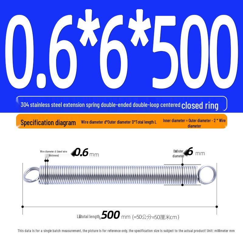 Arc de extensie din oțel inoxidabil 304 de 500 mm cu cârlige deschise și inel cu buclă dublă, personalizabil.