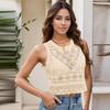 Ärmelloses gehäkeltes Tanktop für Damen, durchbrochenes Muster, Pullover, leichte Freizeitweste für den Sommer, Alltag