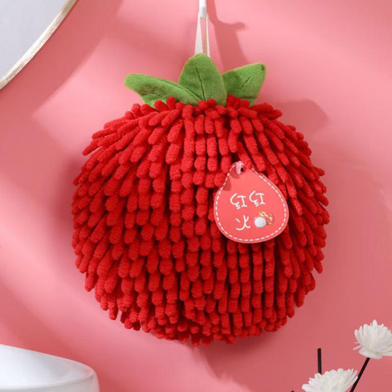 Cute Chenille Hand Towel Kitchen Bathroom Hand Ball With Hanging Loop Quick Drying Soft Absorbent Towel Home Tool