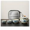 Ru Kiln One Pot Three Cups Outdoor Camping Travel Tea Set Portable Bag Teapot Teacups for One Person Use Fast Guest Cups
