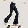 Girls' Fleece-Lined High-Elastic Flare Pants