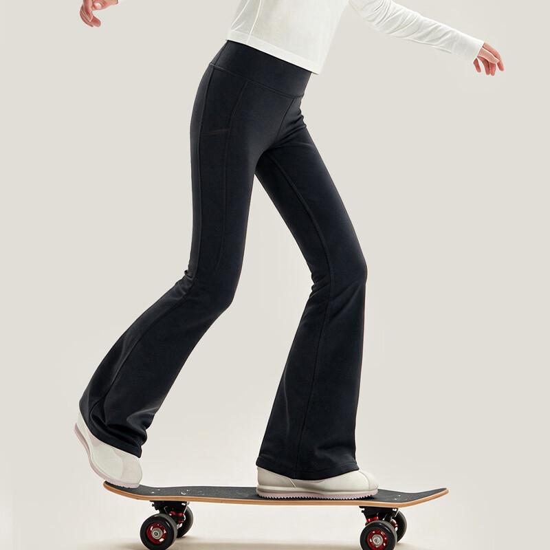 Girls' Fleece-Lined High-Elastic Flare Pants