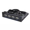 USB 2.0 3.5" Front Panel Floppy Drive Bay with 4-Port 9-Pin Hub
