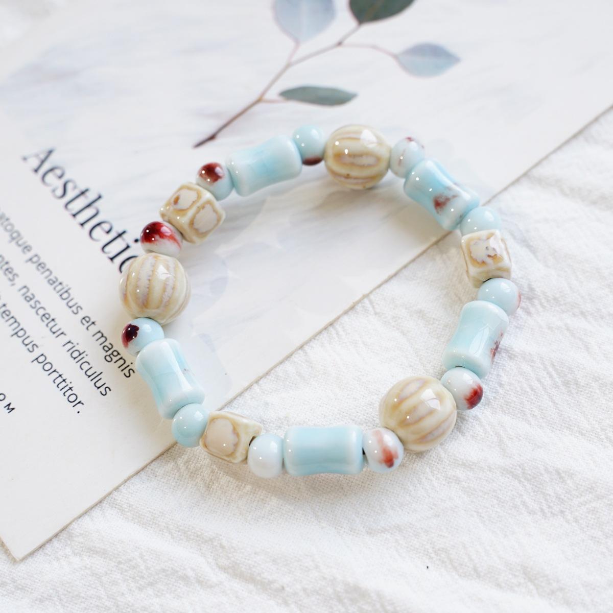 Керамический браслет Jingdezhen, ручной работы, подарок для студентов, простой, маленький, свежий национальный стиль, новый китайский стиль, лучший друг Мори