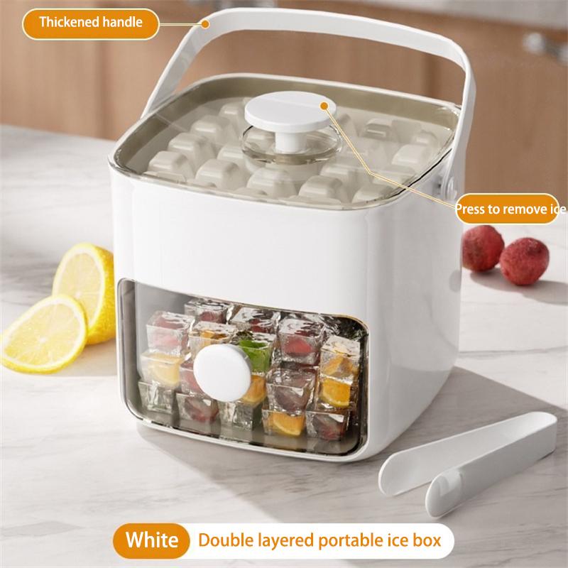 

48 Grid Cube Ice Machine Easy Release Home Ice Cube Tray with One Touch Double Layer Portable Household Ice Cube Making Tools 16x15x14.5cm белый