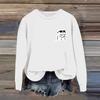 Women's Fashion Casual Long Sleeve Halloween Printed  Neck Sweatshirt