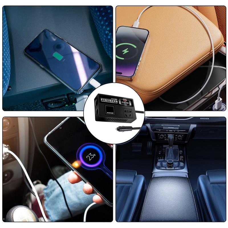 Power Inverter For Car DC 12V/24V To 220V Power Converters For Vehicles 200W Car Charging Station Car Plug In Adapter Outlet For