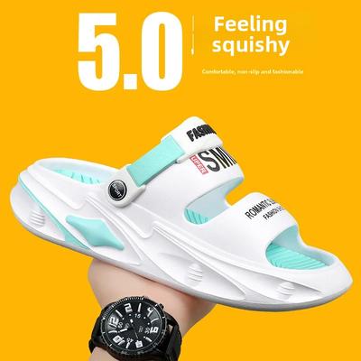 Herren Casual Dicke Sohle Sandalen 2024 Sommer Loch Loch Sandalen Strandschuhe Outdoor Sport Fahrschuhe EVA Außensohle