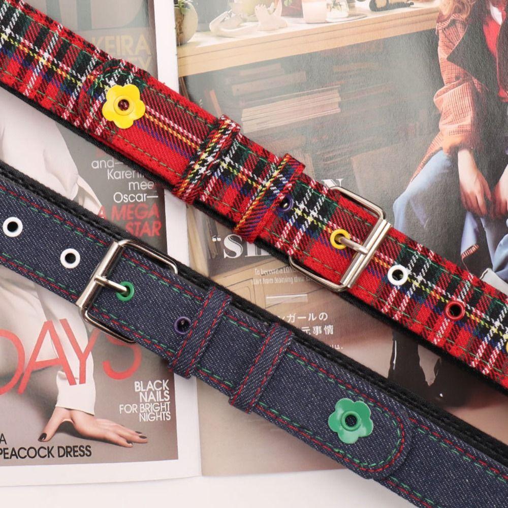 Trendy Dopamine Flower Leather Belt Metal Buckle Pu Leather Pin Buckle Waistband Casual Adjustable Waist Strap Women