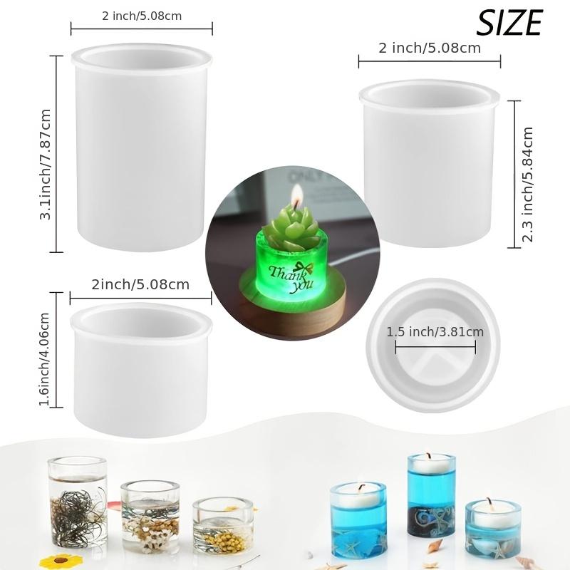 Kerzenhalter Harzformen, Set aus 3 zylindrischen Kerzenständer Epoxidguss Silikonformen für Epoxidharz Kristall Votivkerzenhalter Hochzeitsfeier