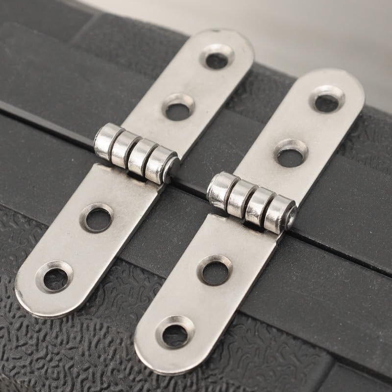180 Degree Foldable Flap Metal Round Rotating Buffer Hinge(2pcs) | for Wooden Box Door Cabinet Home Hardware Silver