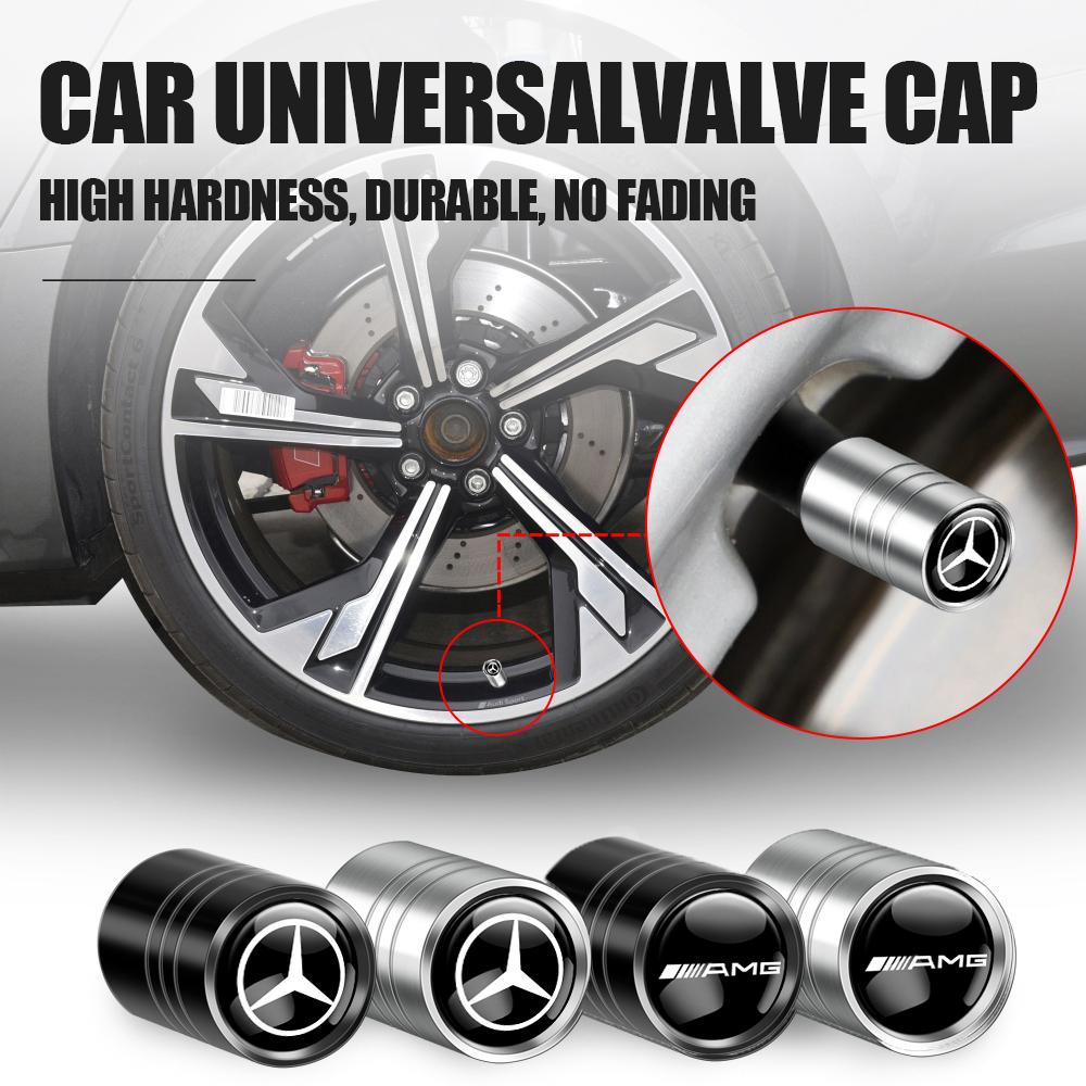 CSYBZ1 For Mercedes-Benz AMG A B C E G CLASS CLA W211 W203 W204 W210 W124 W205 4PCS Car Wheel Tires Stem Valve Caps Accessories